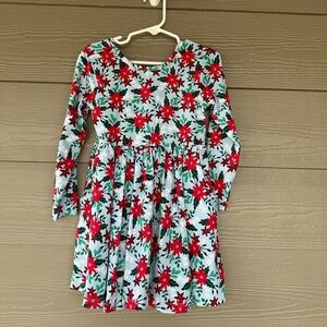 Ruffle Butts Floral Kids Dress - Red and Green Size 5
